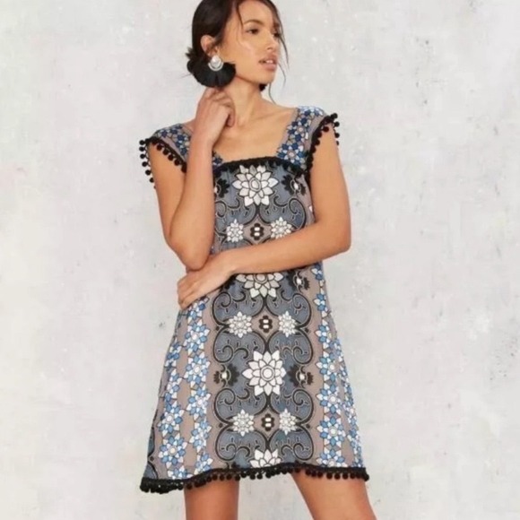 For Love & Lemons Juliet Mini Dress A Line Low Back Mini Dress Color Jade Small